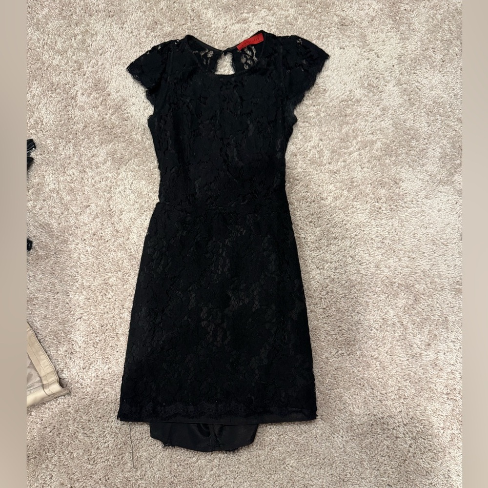 Signature8 Black Lace Mini Dress